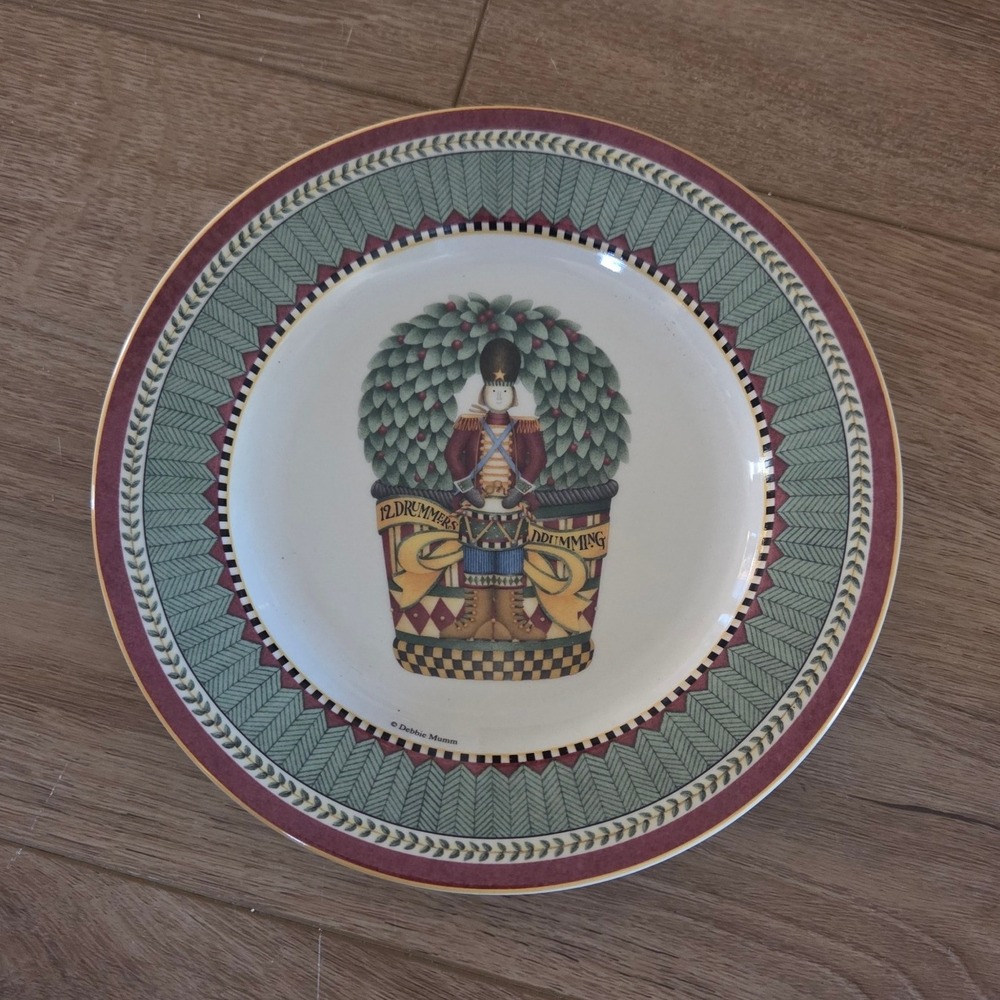 90s Debbie Mumm‎ Sakura 12 Days of Christmas 2nd Drummers Plate